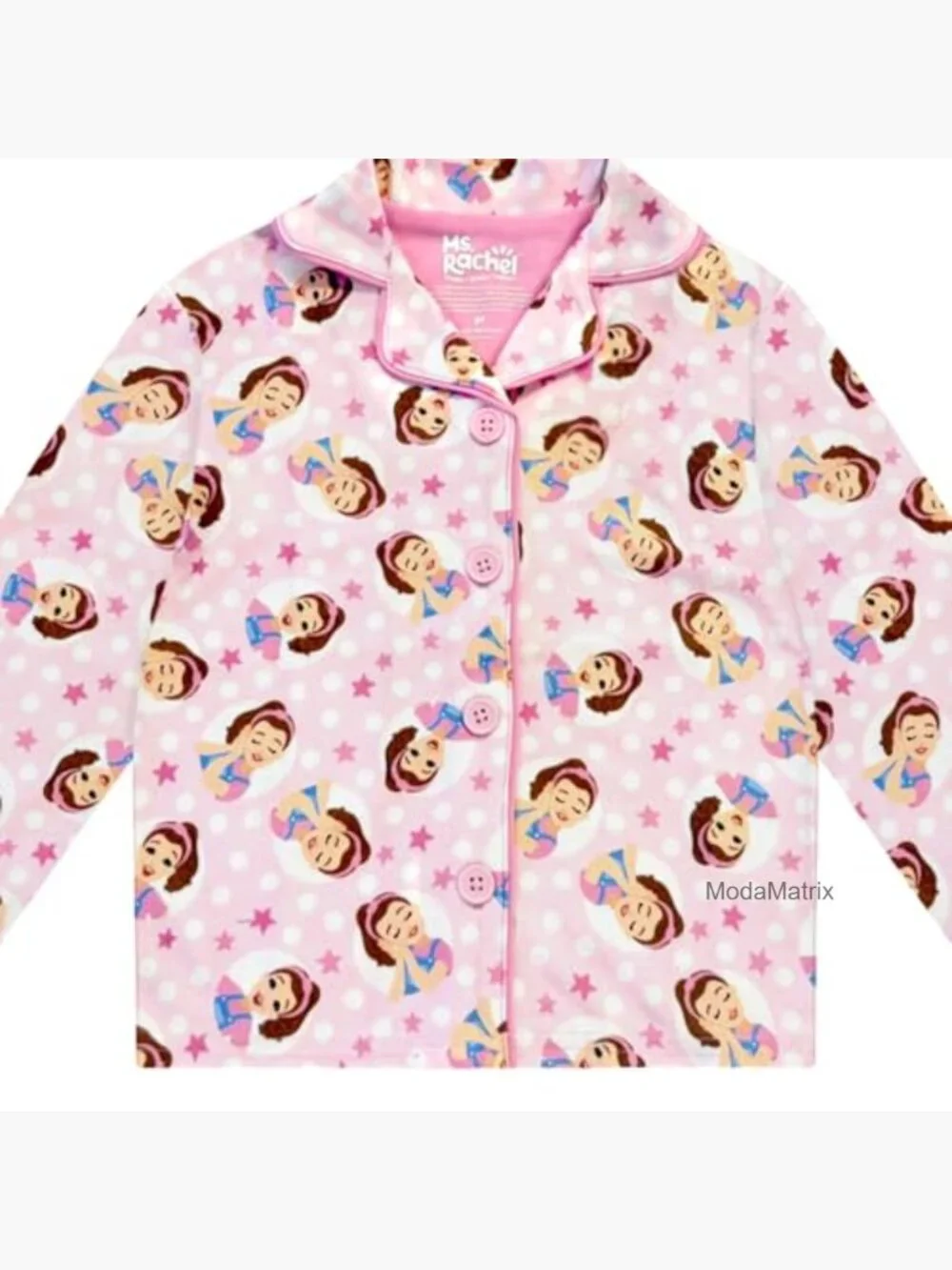 2pc Button Down Long Sleeve Pajama Set Toddler Pjs Sleepwear 12M-4T - Picture 5 of 6